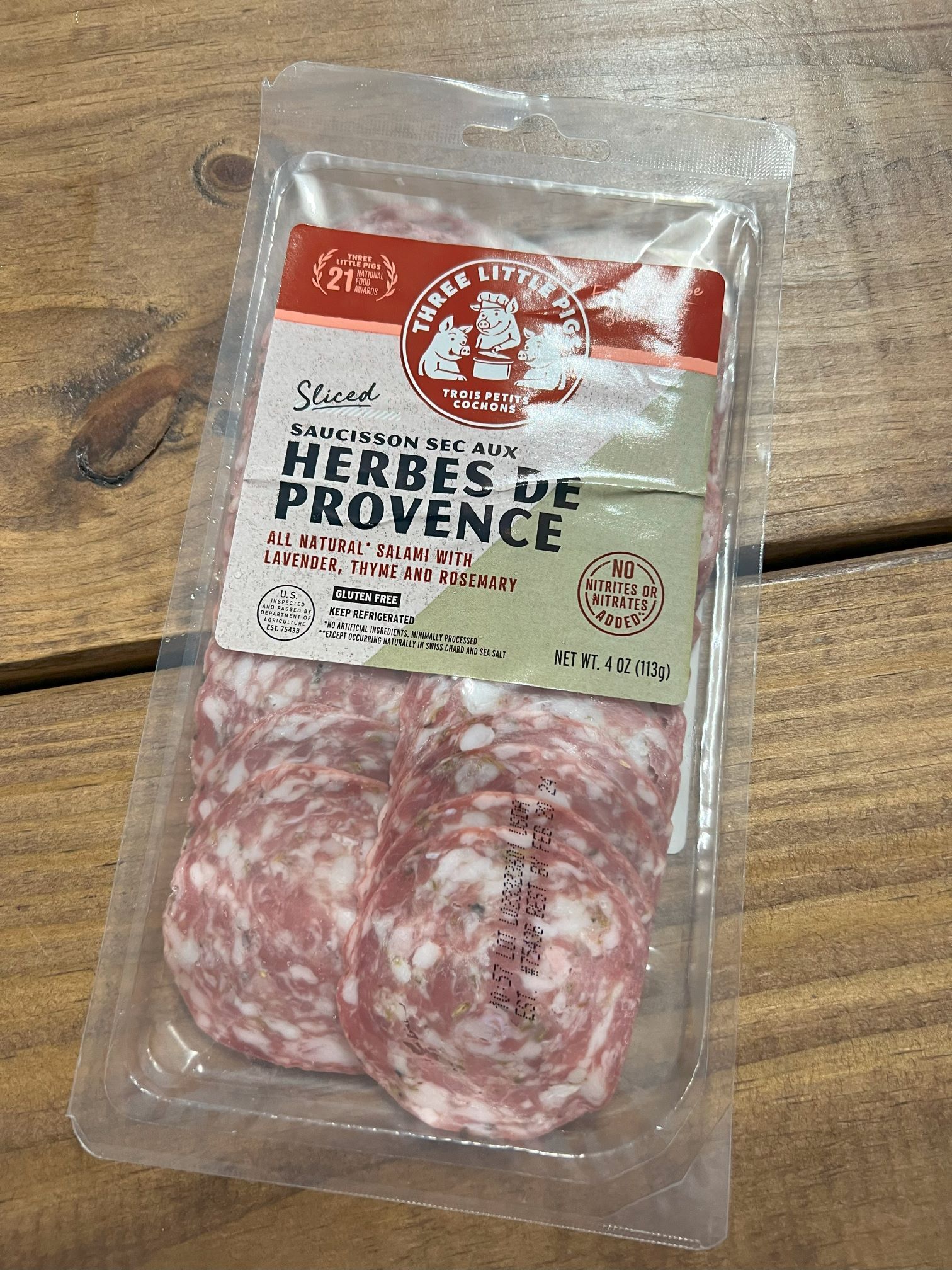 Sliced Saucisson Sec aux Herbes de Provence WINOLA FARM BEEF